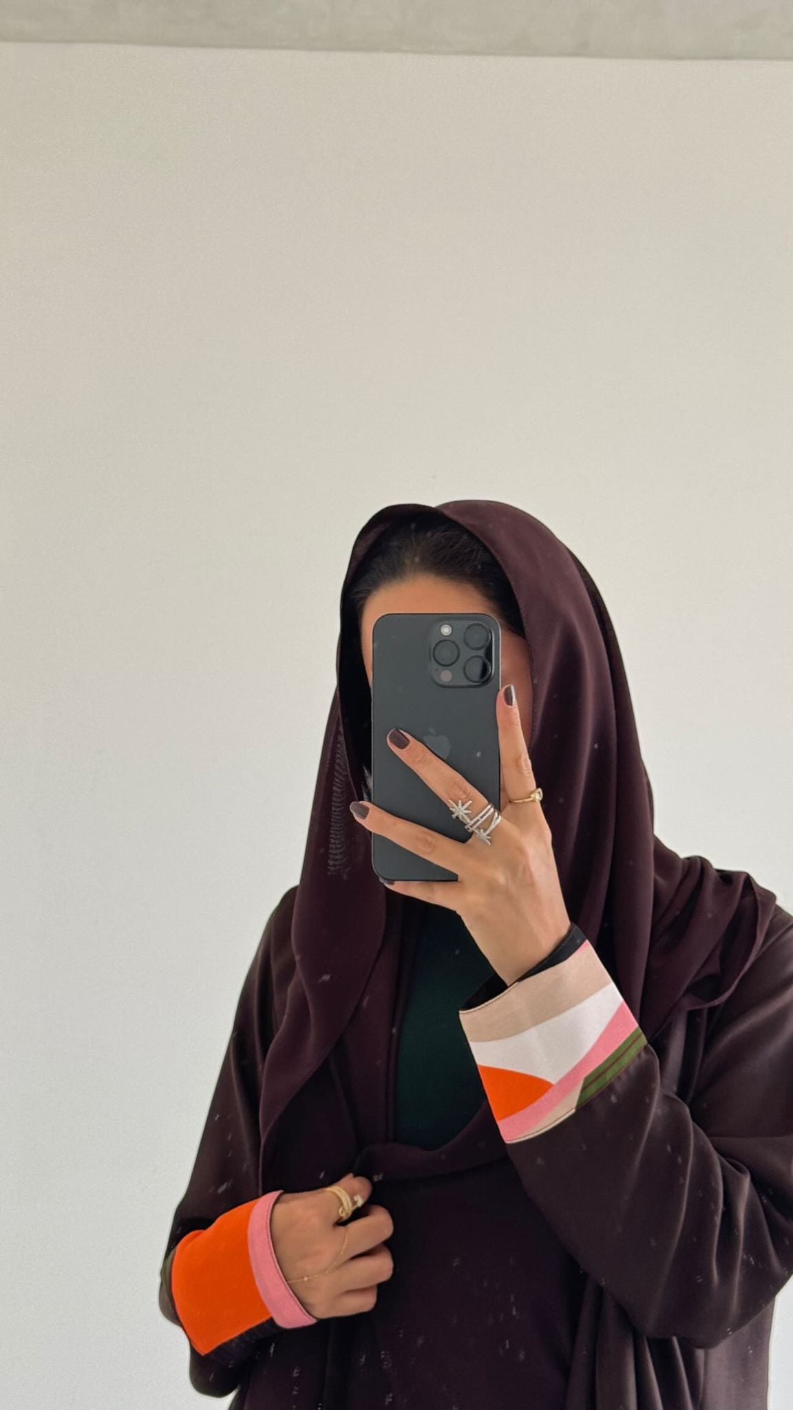 Brown printed Abaya