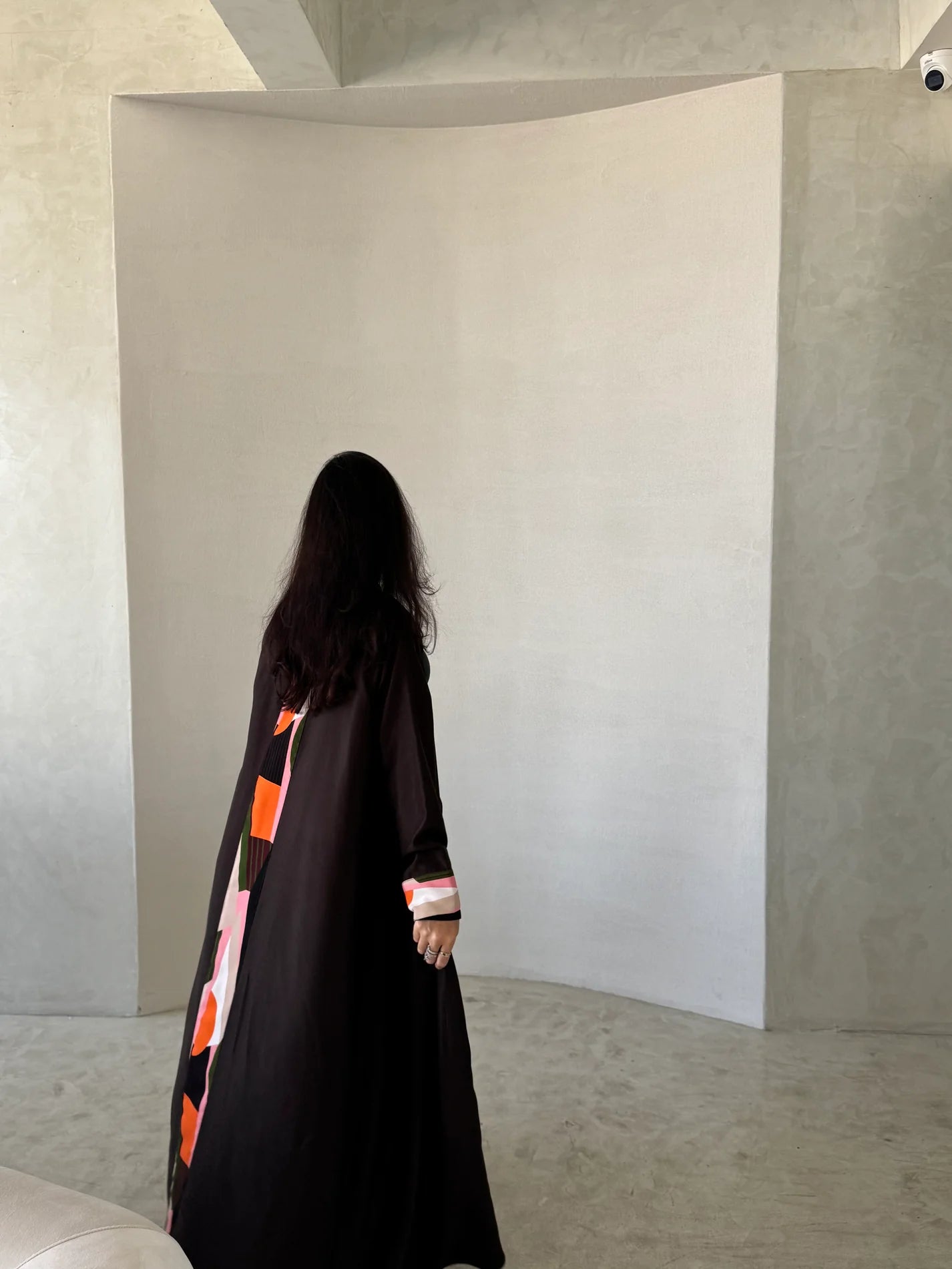 Brown printed Abaya